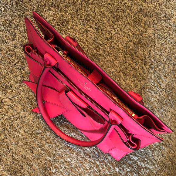 Kate Spade Bow Valley Rosa Leather Large Satchel Handbag - Picture 5 of 16